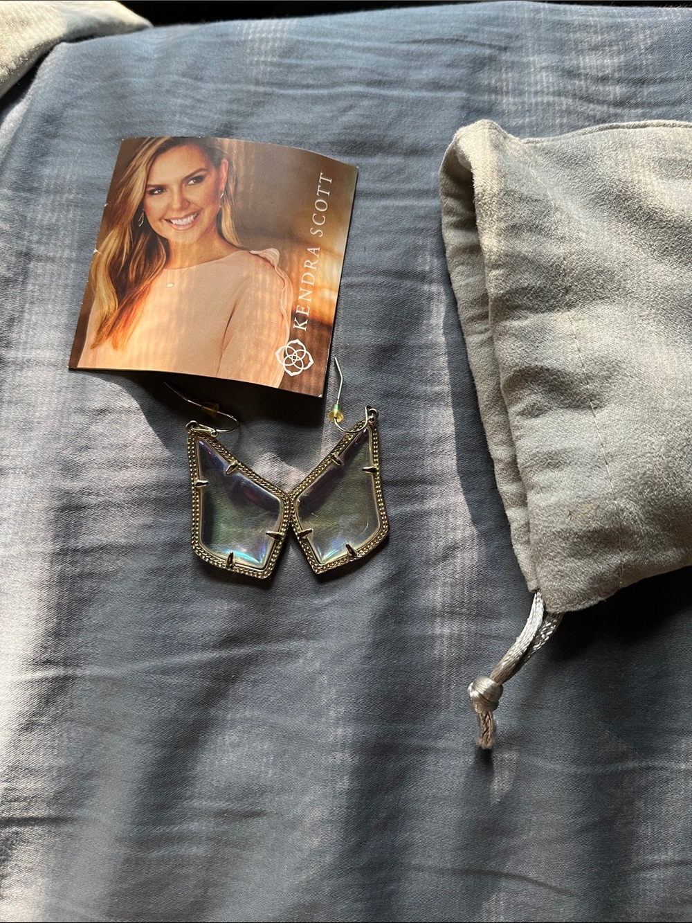 Kendra Scott Iridescent Teardrop Dangle Earrings - Shifting Blue/Gray